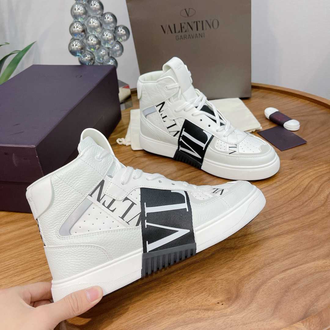 Valenti Mid-top Calfskin VL7N Sneaker With Bands - PerfectKickZ