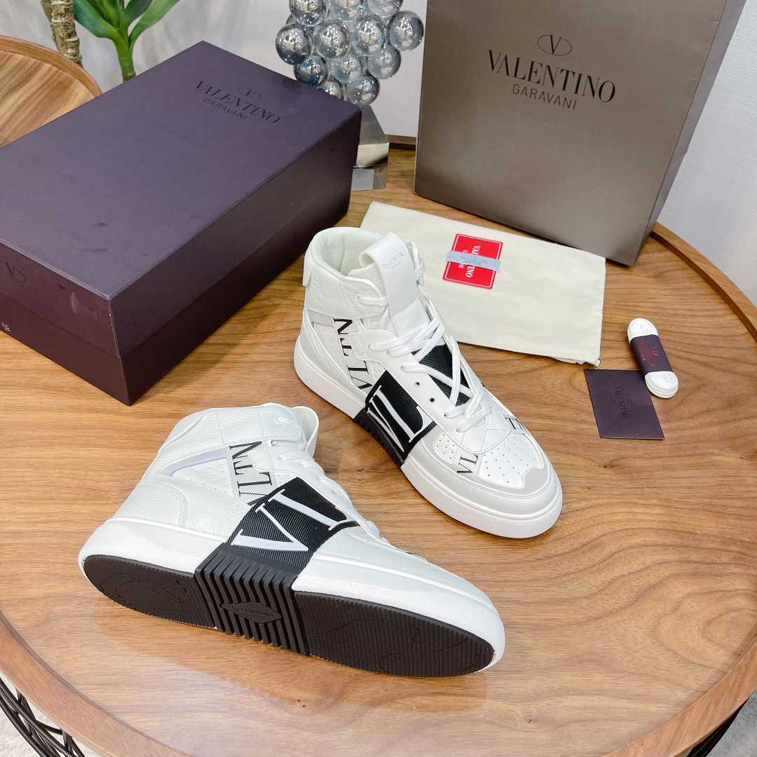 Valenti Mid-top Calfskin VL7N Sneaker With Bands - PerfectKickZ
