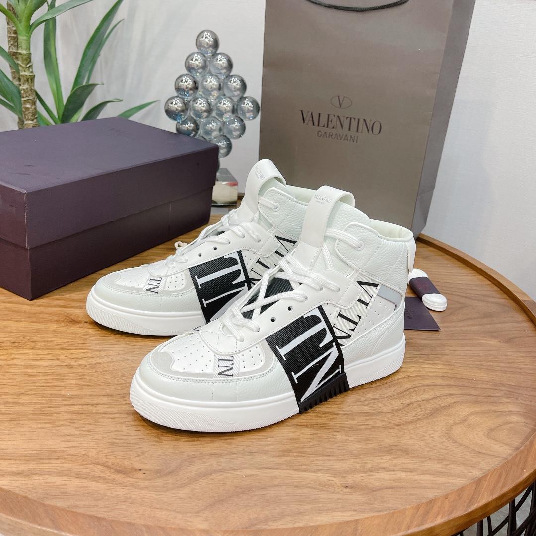 Valenti Mid-top Calfskin VL7N Sneaker With Bands - PerfectKickZ