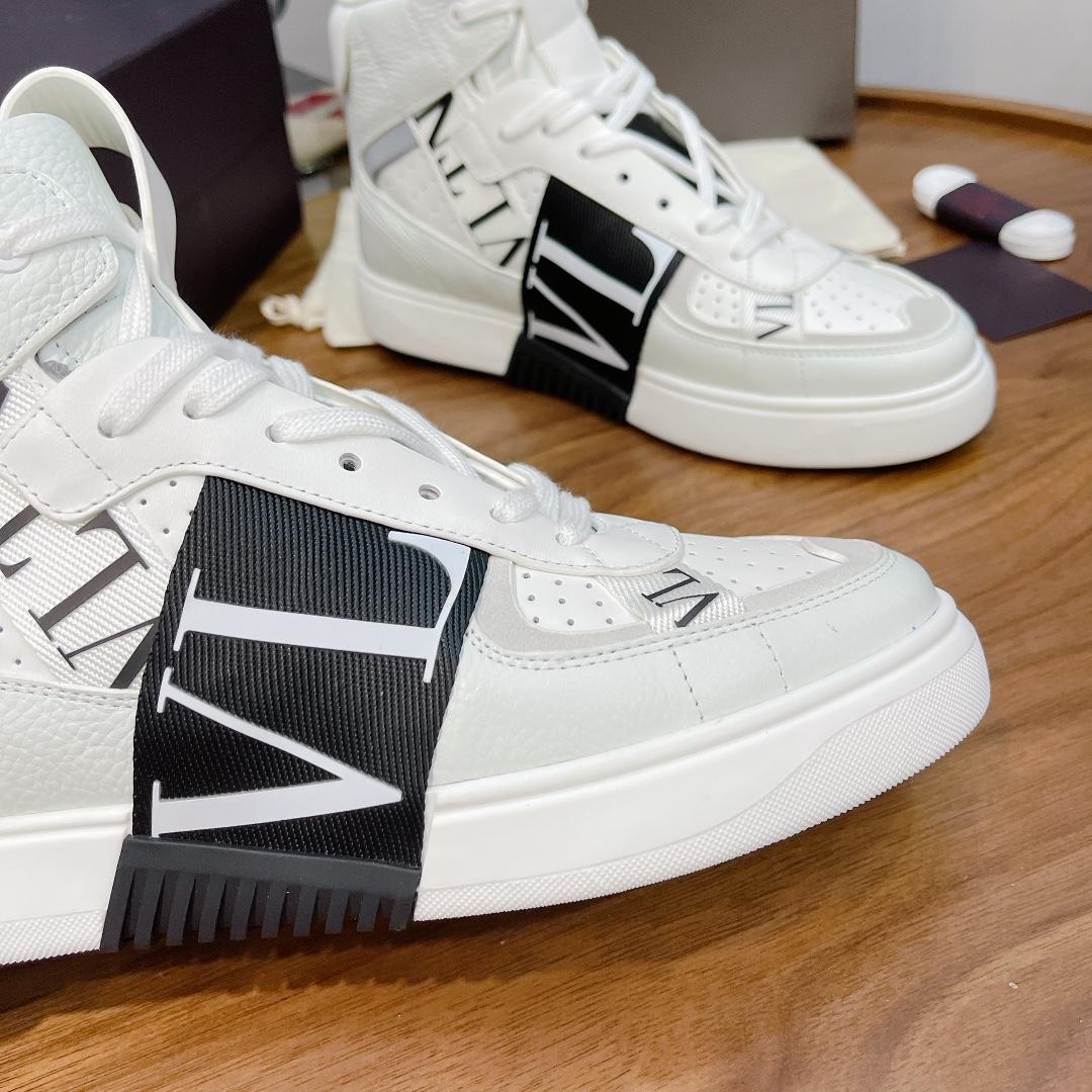 Valenti Mid-top Calfskin VL7N Sneaker With Bands - PerfectKickZ