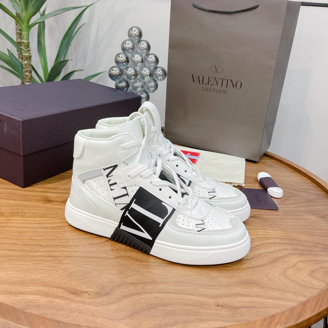 Valenti Mid-top Calfskin VL7N Sneaker With Bands - PerfectKickZ