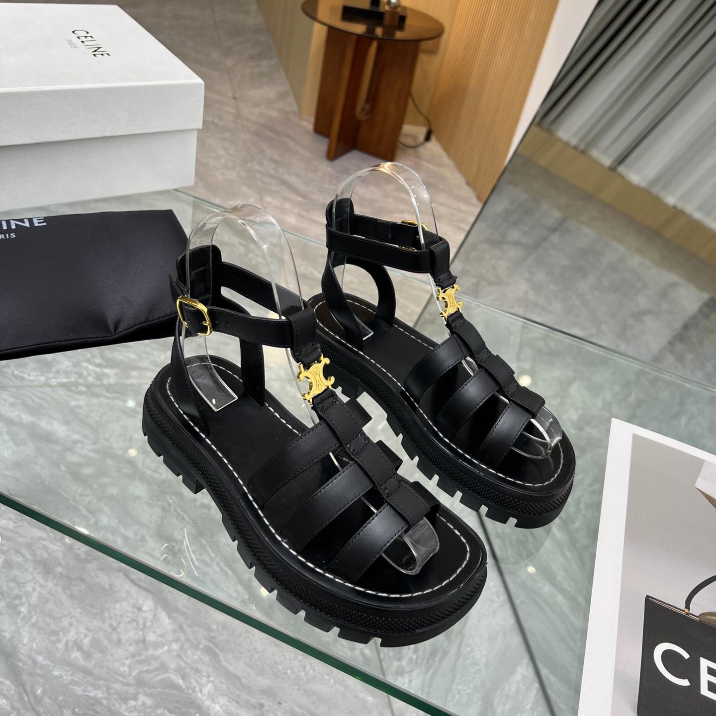 Celine Clea Triomphe Gladiator Chunky Sandal In Vegetable - Tanned Calfskin - PerfectKickZ