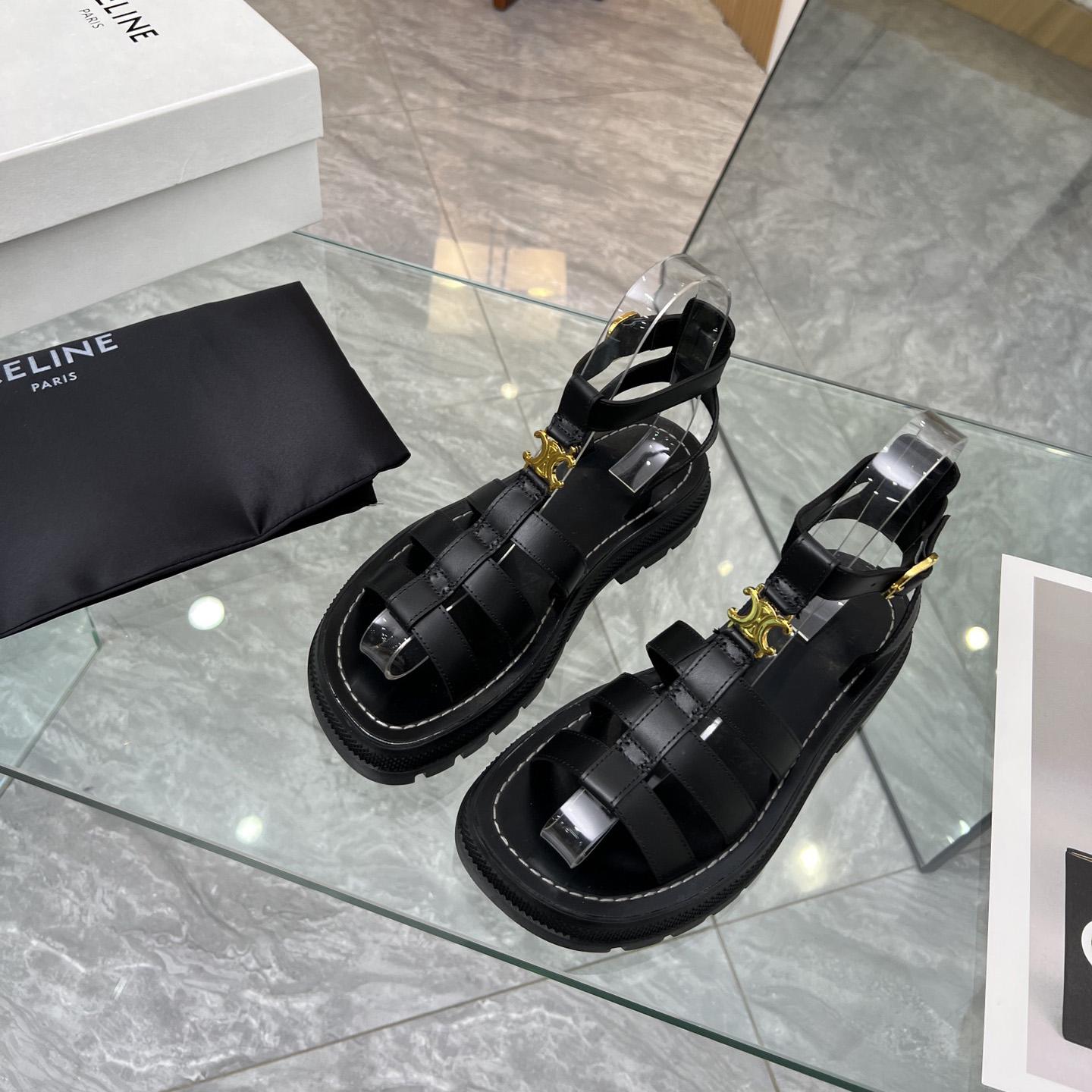 Celine Clea Triomphe Gladiator Chunky Sandal In Vegetable - Tanned Calfskin - PerfectKickZ