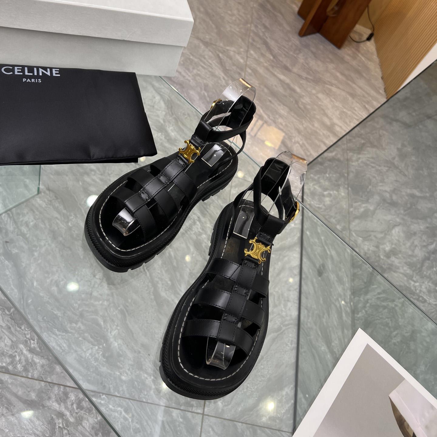 Celine Clea Triomphe Gladiator Chunky Sandal In Vegetable - Tanned Calfskin - PerfectKickZ