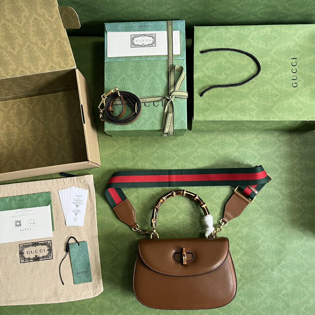 Gucci Bamboo 1947 Medium Top Handle Bag(26-17-9cm) - PerfectKickZ