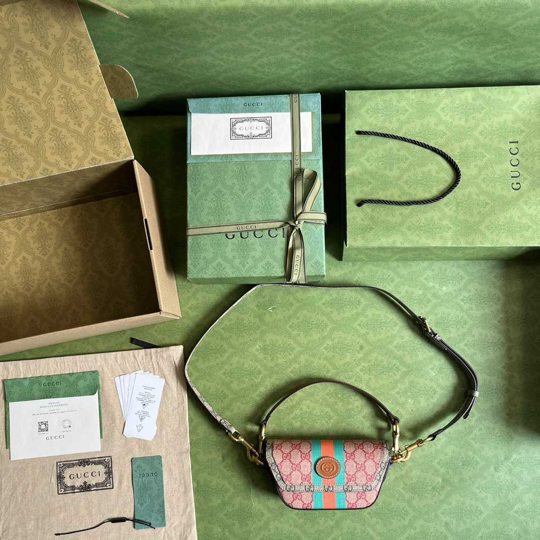 Gucci GG Top Handle Mini Bag With Web(13-18*10-4.5cm) - PerfectKickZ
