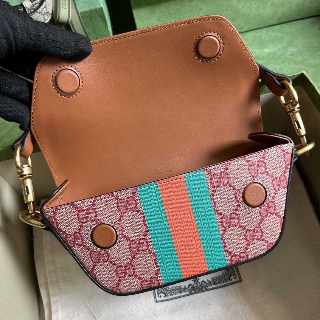 Gucci GG Top Handle Mini Bag With Web(13-18*10-4.5cm) - 