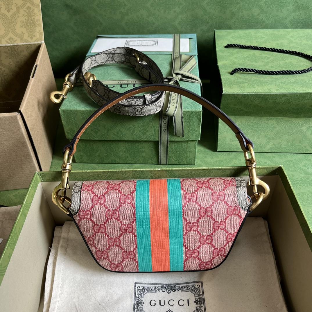 Gucci GG Top Handle Mini Bag With Web(13-18*10-4.5cm) - 