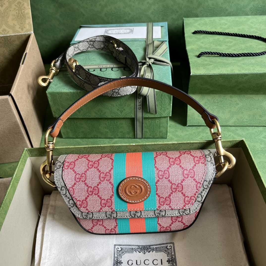 Gucci GG Top Handle Mini Bag With Web(13-18*10-4.5cm) - PerfectKickZ