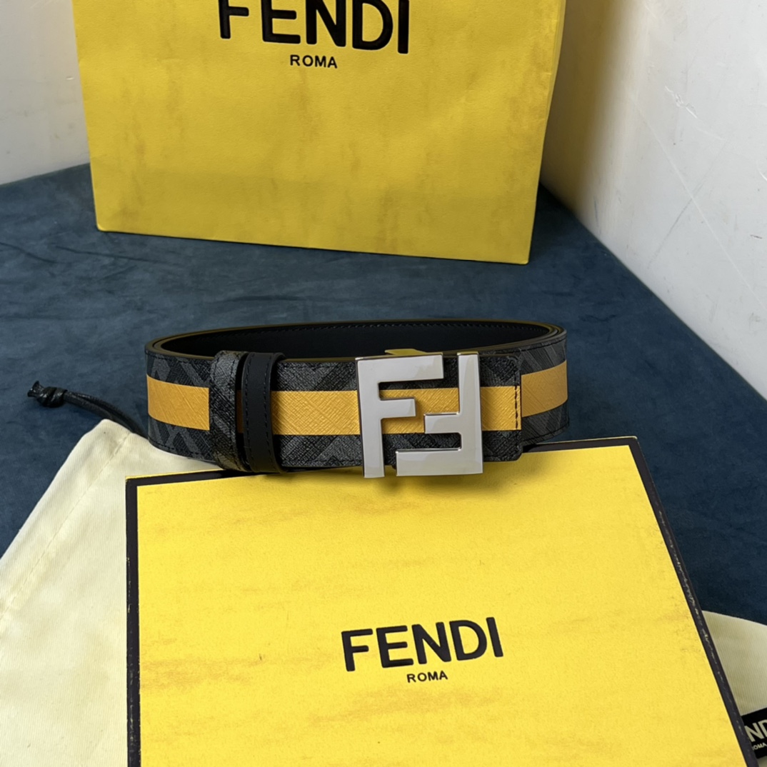 Fendi Reversible Black Leather Belt  - PerfectKickZ