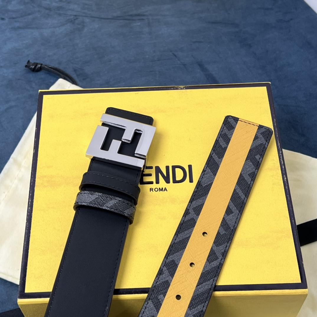 Fendi Reversible Black Leather Belt  - PerfectKickZ