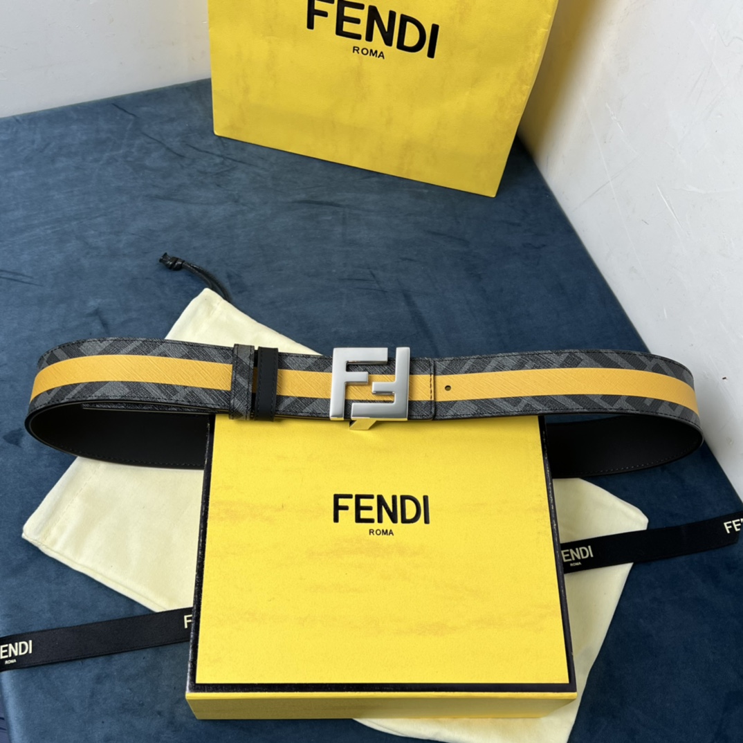 Fendi Reversible Black Leather Belt  - PerfectKickZ