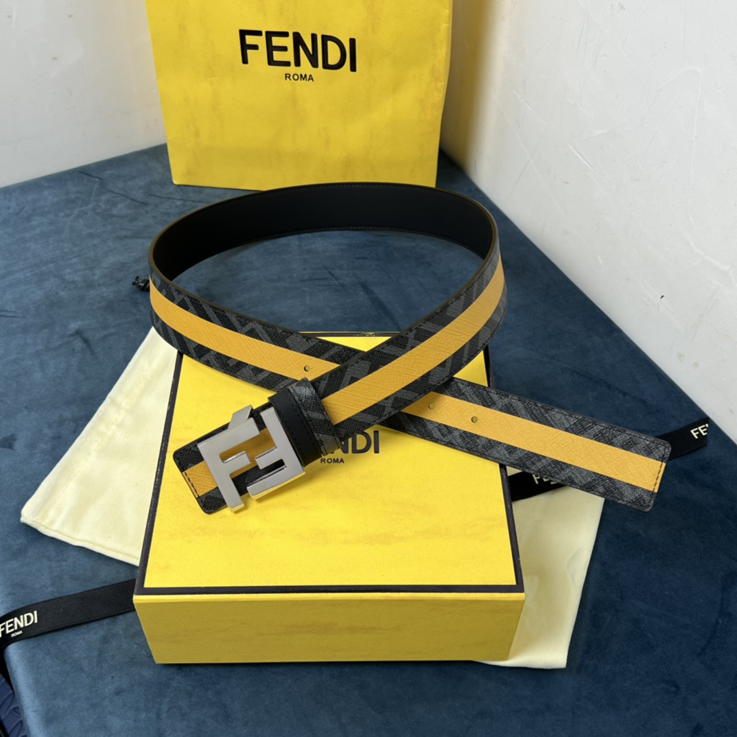 Fendi Reversible Black Leather Belt  - PerfectKickZ