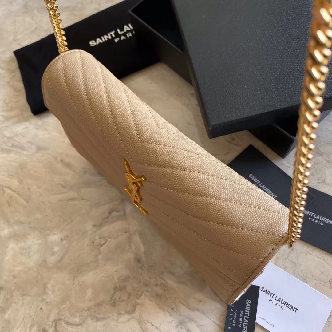 Saint Laurent Leather Shoulder Bag(22-14-4cm) - PerfectKickZ