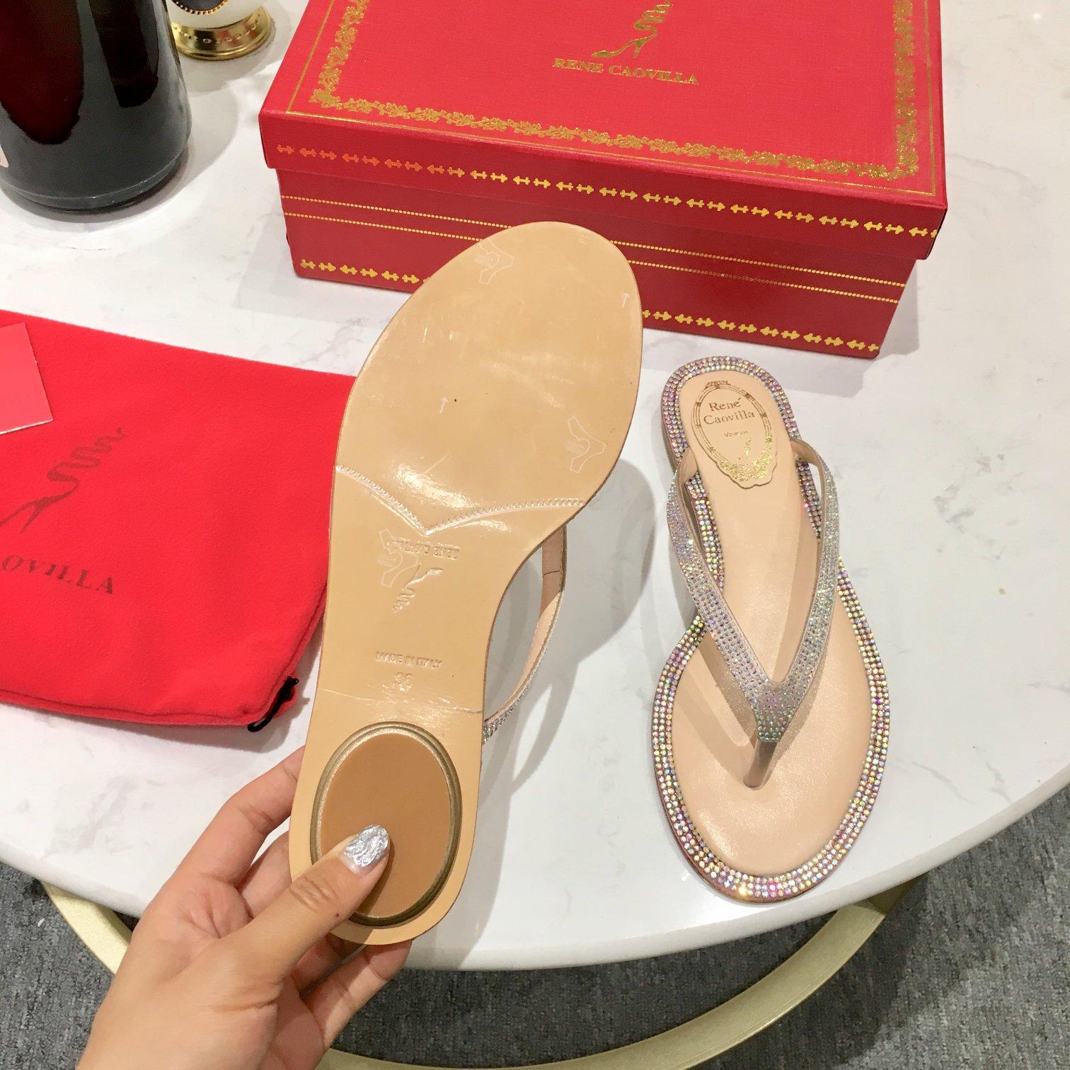 Rene Caovilla Diana Crystal Beige Flip-Flop 10 - PerfectKickZ