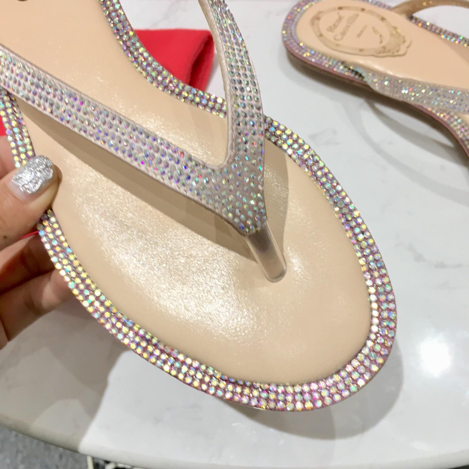 Rene Caovilla Diana Crystal Beige Flip-Flop 10 - PerfectKickZ