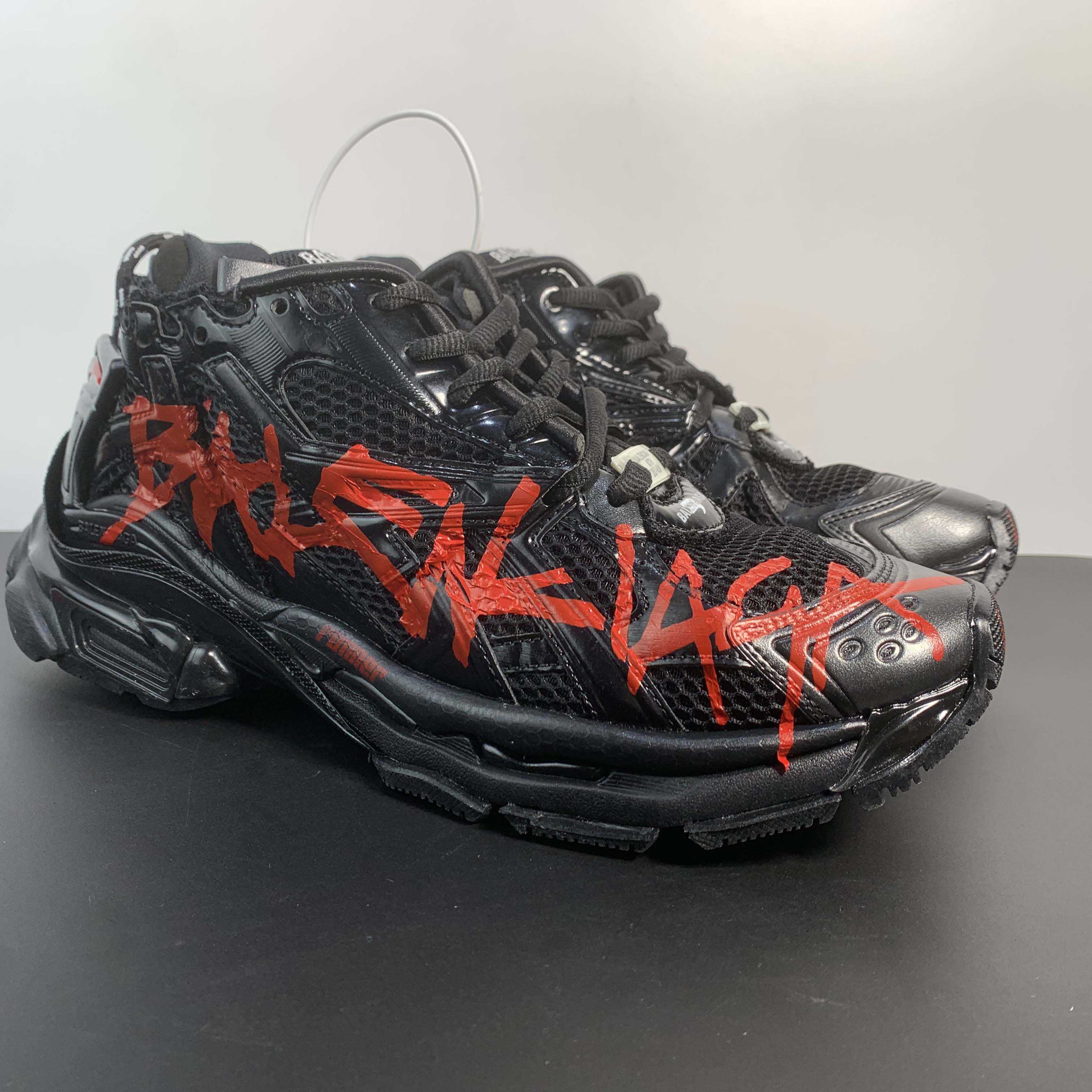 Balenciaga Runner Graffiti Sneaker In Black - PerfectKickZ