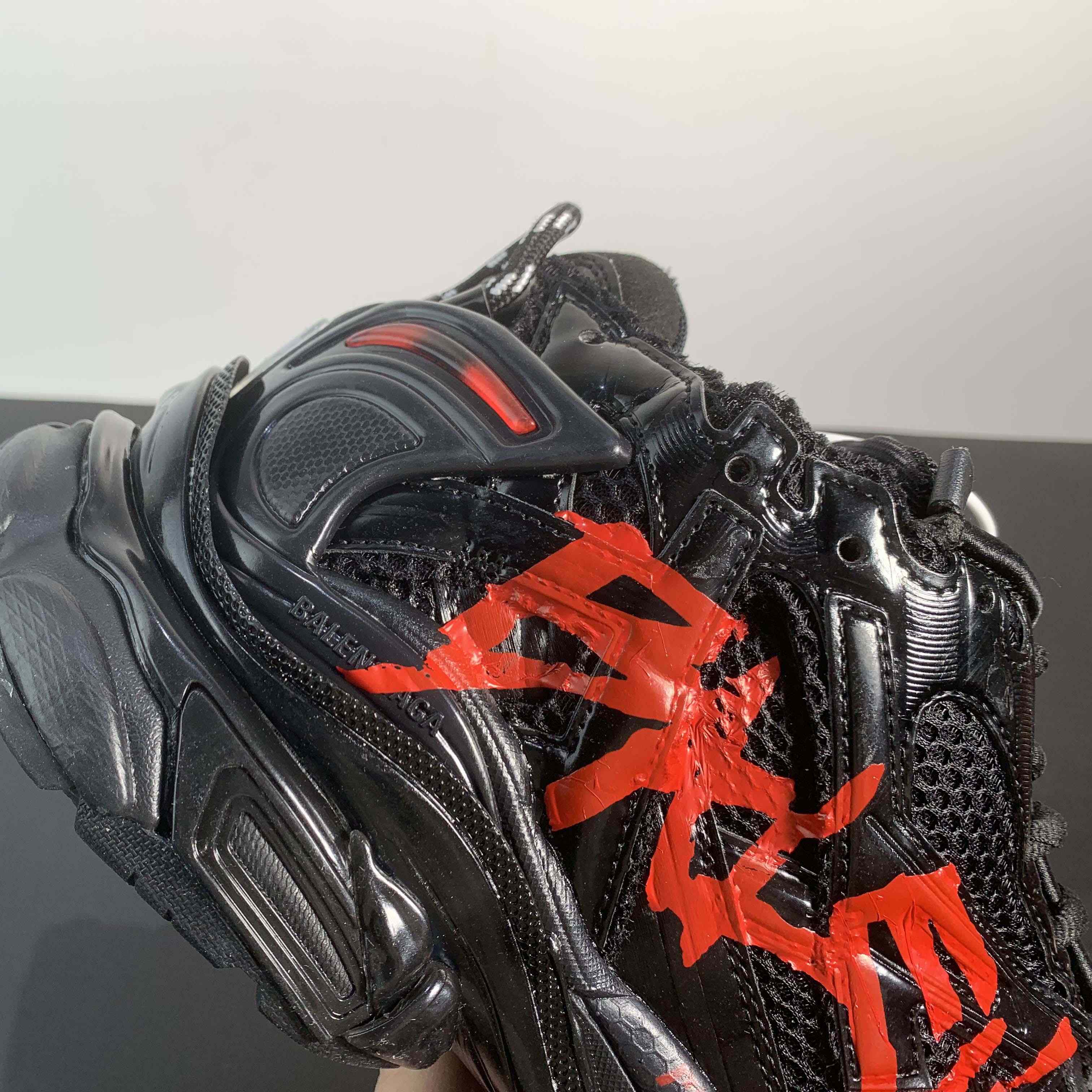 Balenciaga Runner Graffiti Sneaker In Black - PerfectKickZ