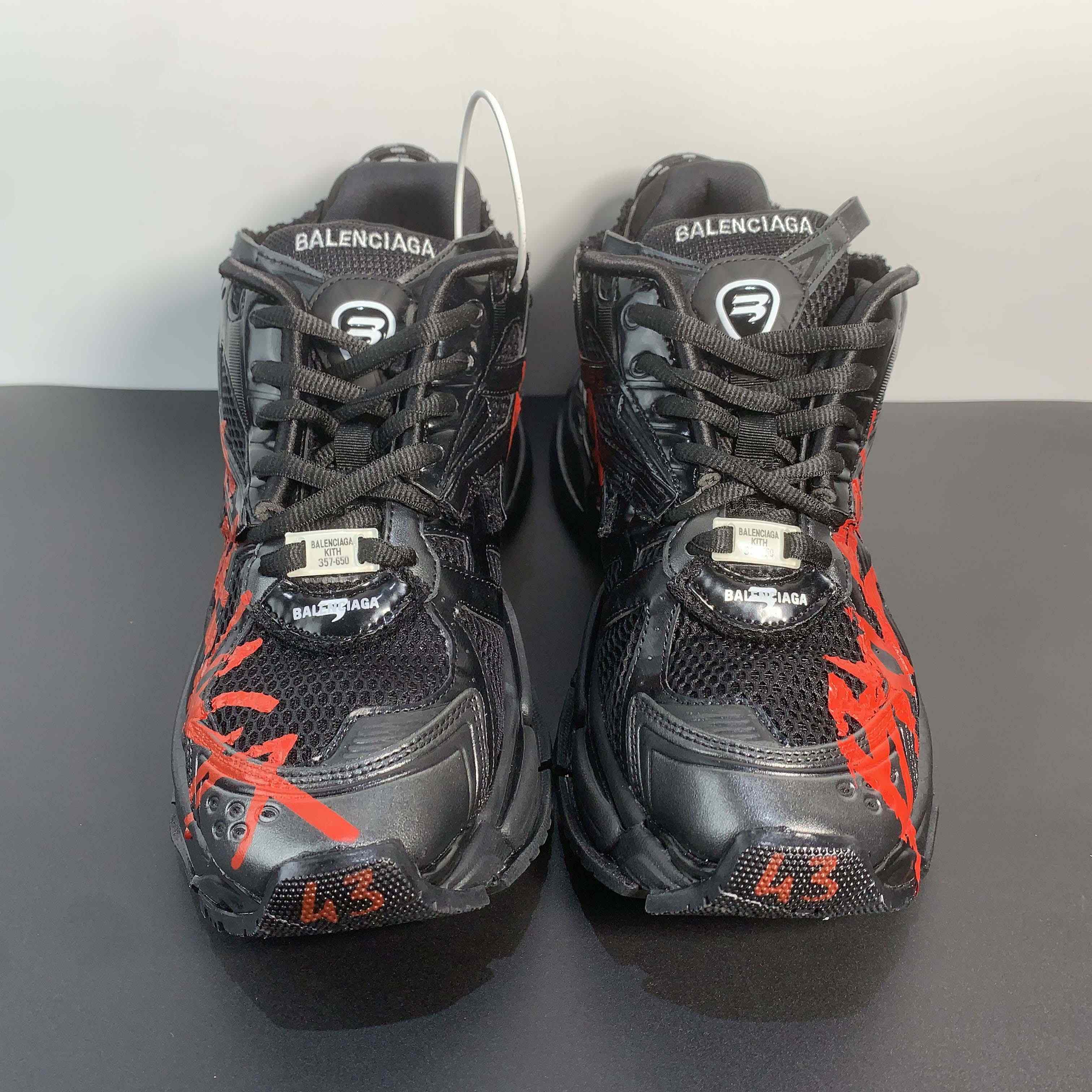 Balenciaga Runner Graffiti Sneaker In Black - PerfectKickZ
