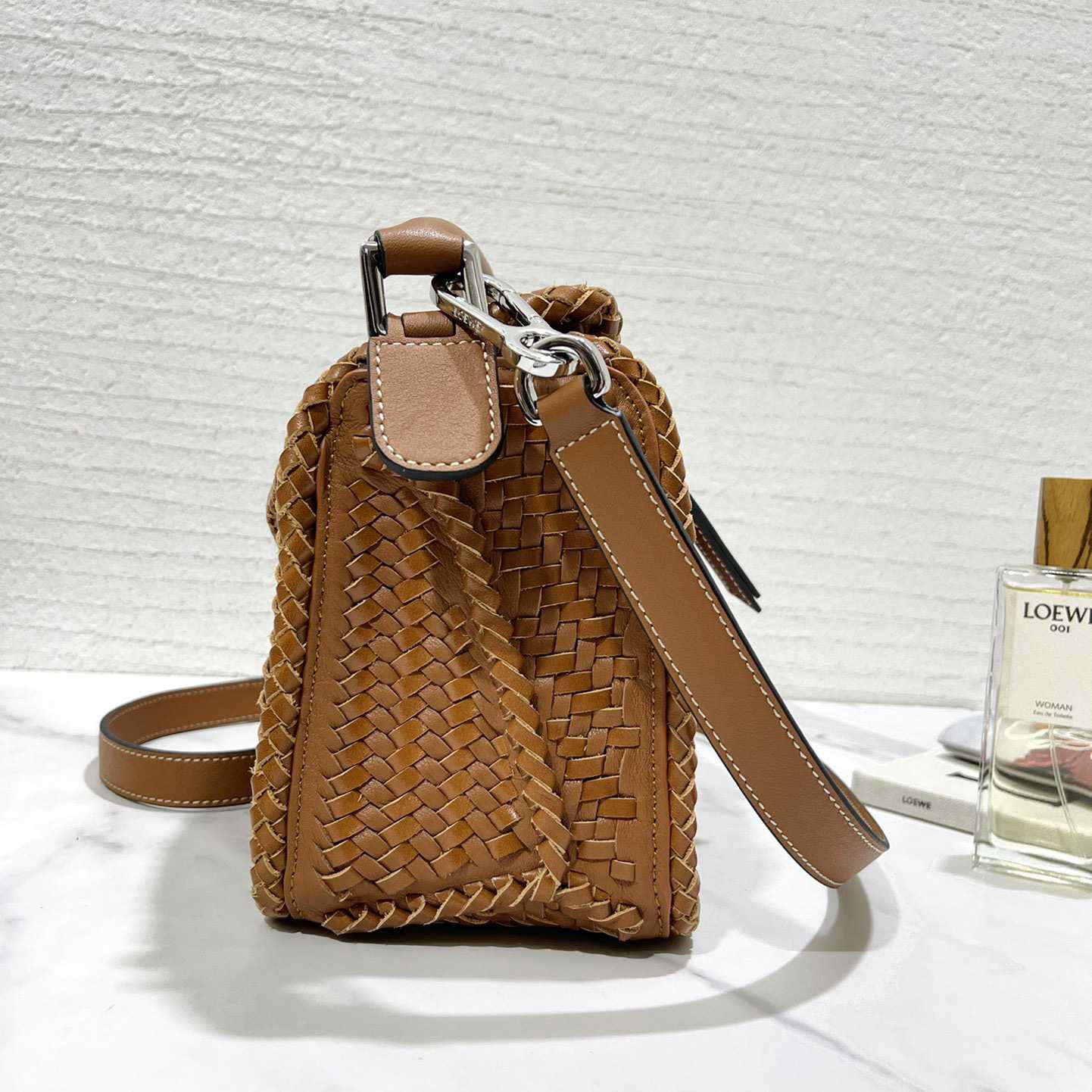 Loewe Women's Brown Puzzle Woven Small Bag(24*16.5*10cm) - PerfectKickZ