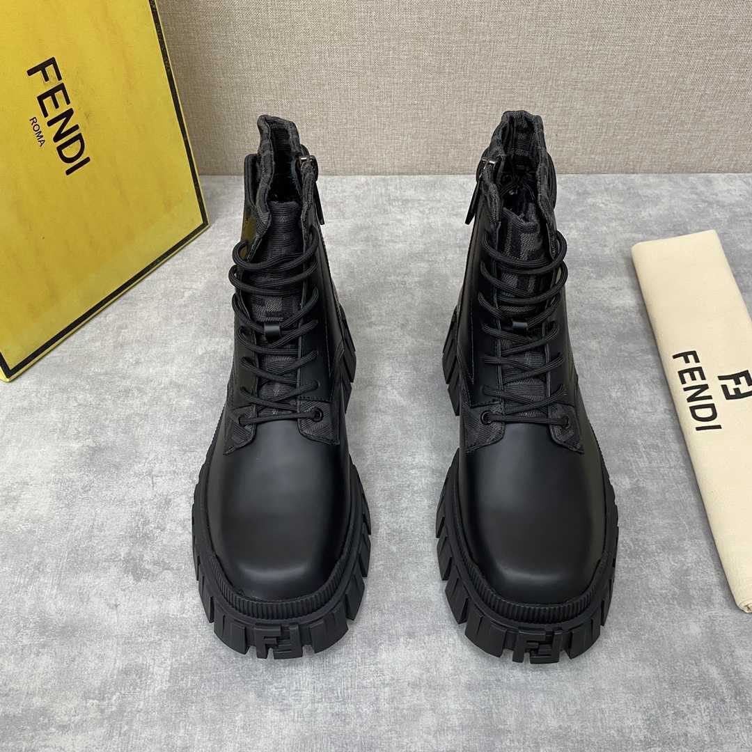 Fendi Force Black Leather Ankle Boots - PerfectKickZ