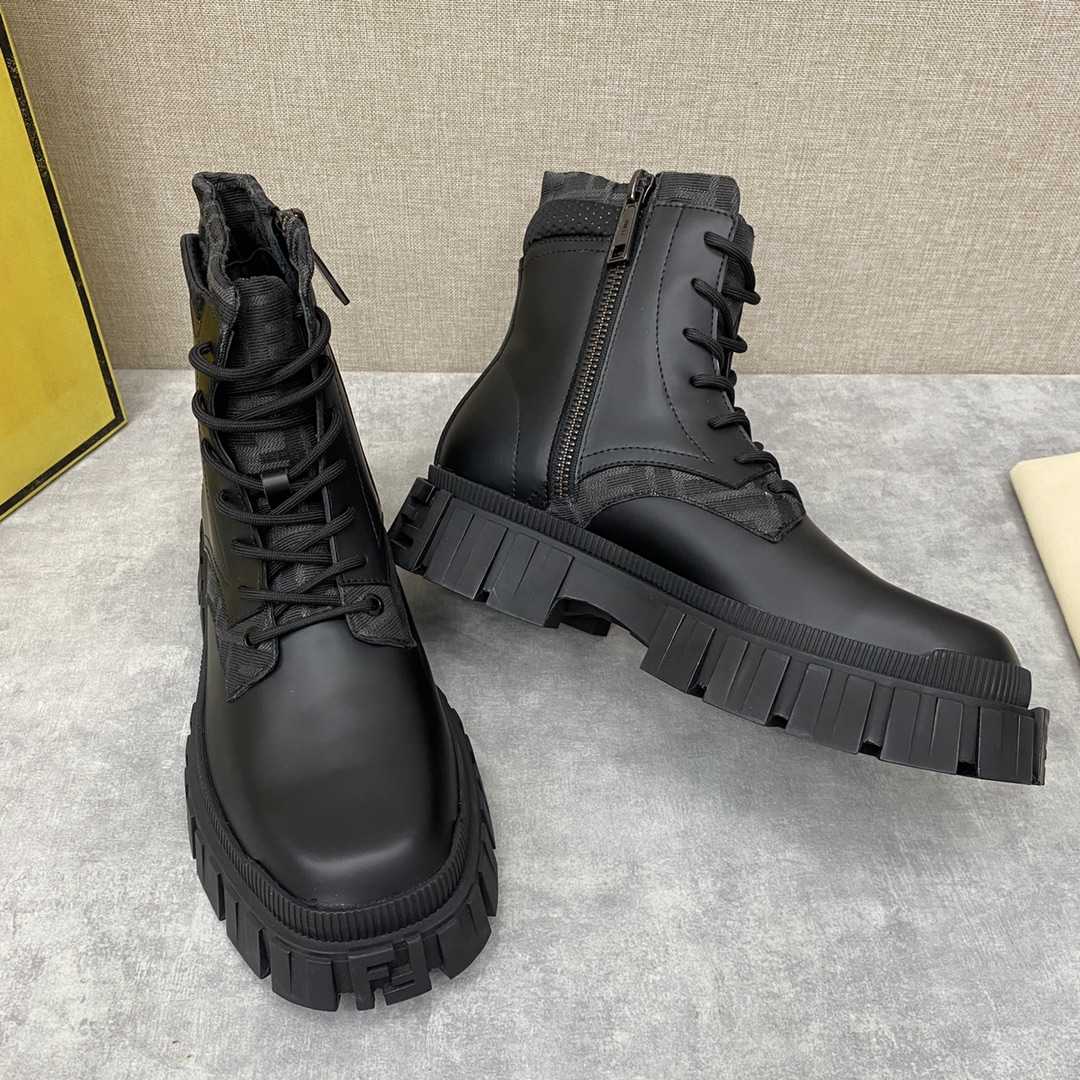 Fendi Force Black Leather Ankle Boots - PerfectKickZ