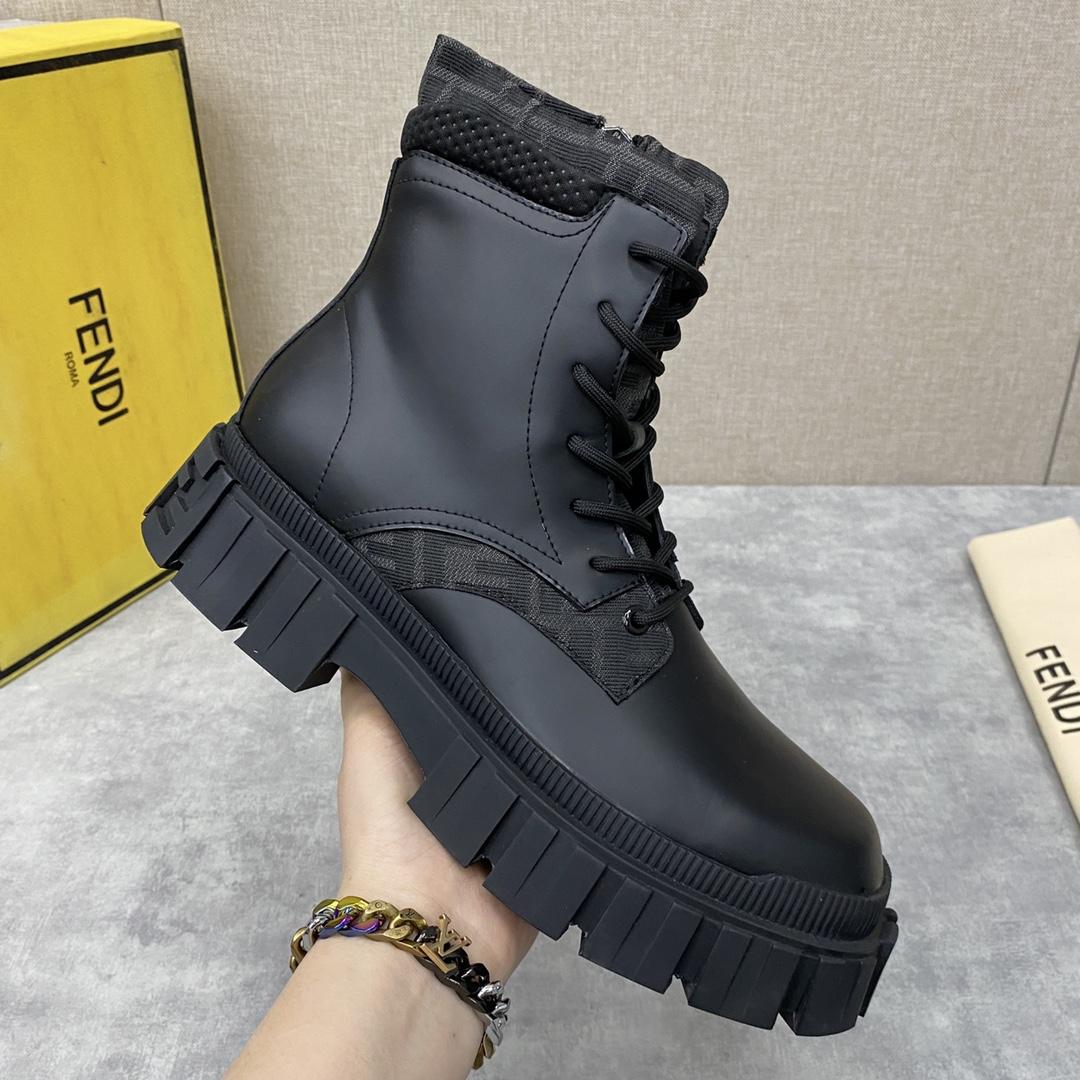 Fendi Force Black Leather Ankle Boots - PerfectKickZ