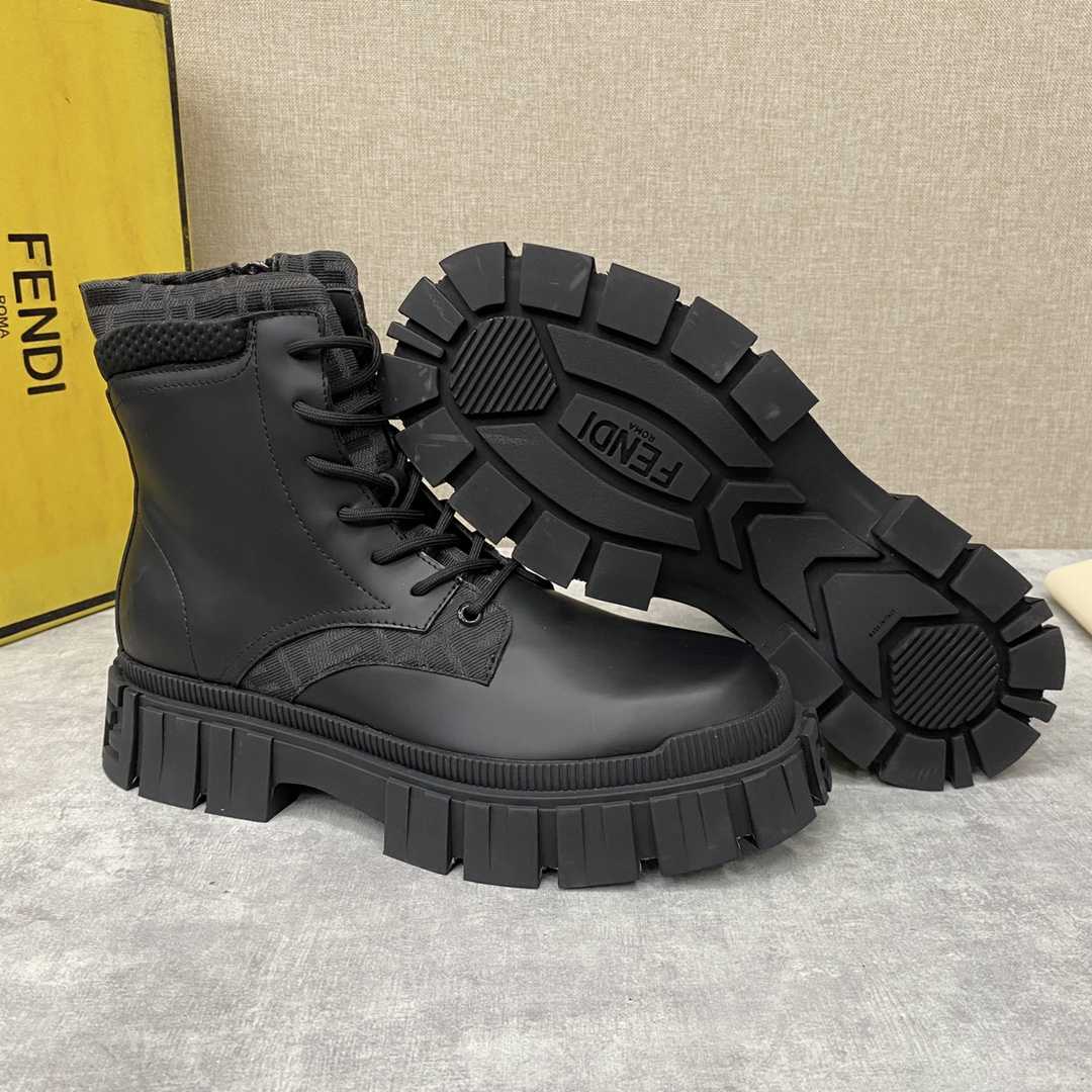 Fendi Force Black Leather Ankle Boots - PerfectKickZ