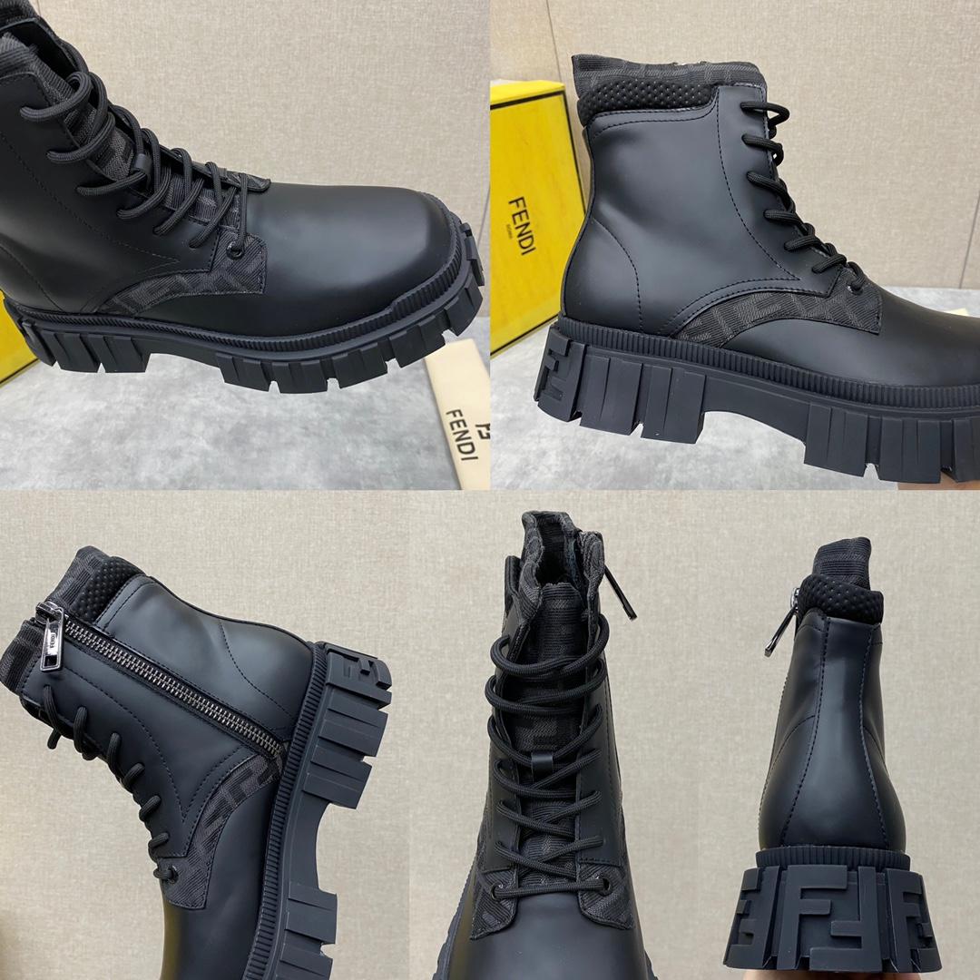 Fendi Force Black Leather Ankle Boots - PerfectKickZ