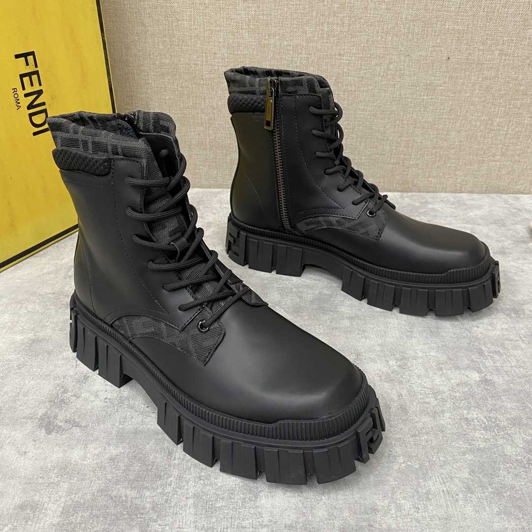 Fendi Force Black Leather Ankle Boots - PerfectKickZ