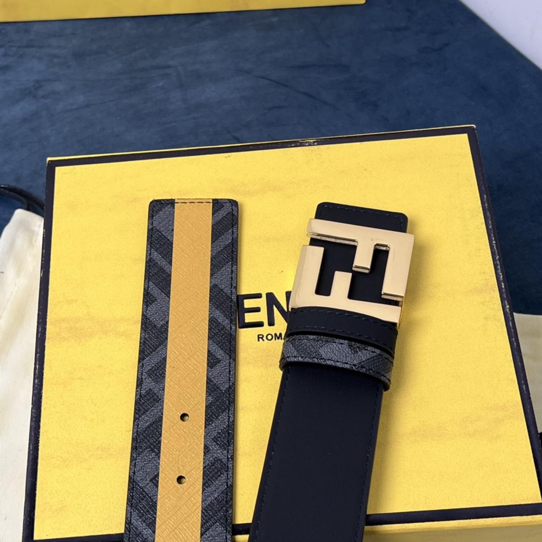 Fendi Reversible Black Leather Belt  - PerfectKickZ