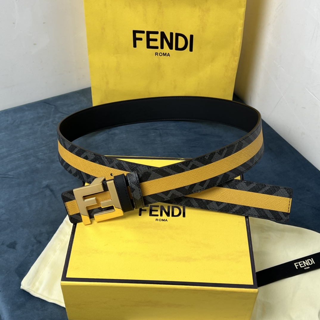 Fendi Reversible Black Leather Belt  - PerfectKickZ