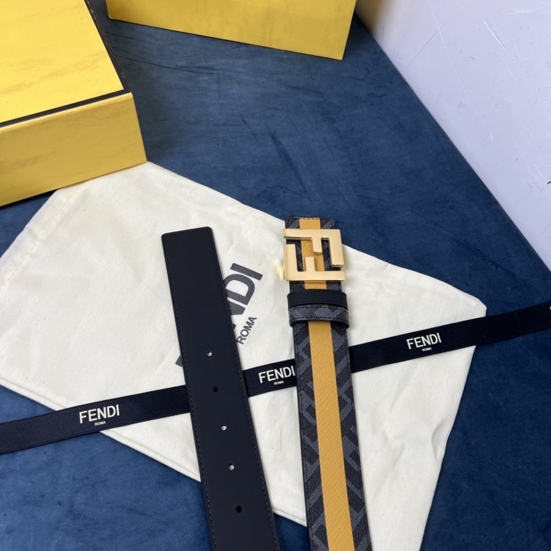Fendi Reversible Black Leather Belt  - PerfectKickZ