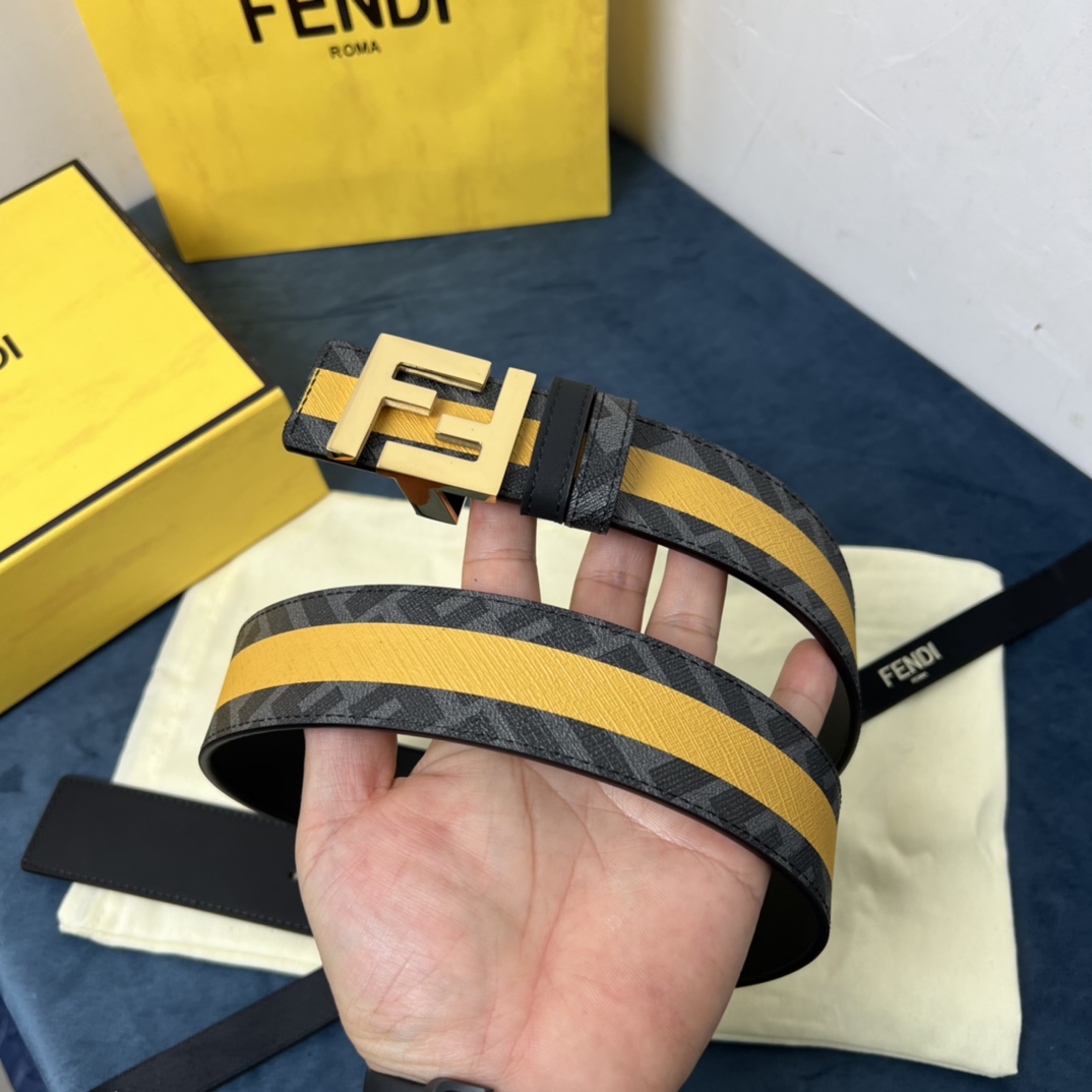 Fendi Reversible Black Leather Belt  - PerfectKickZ