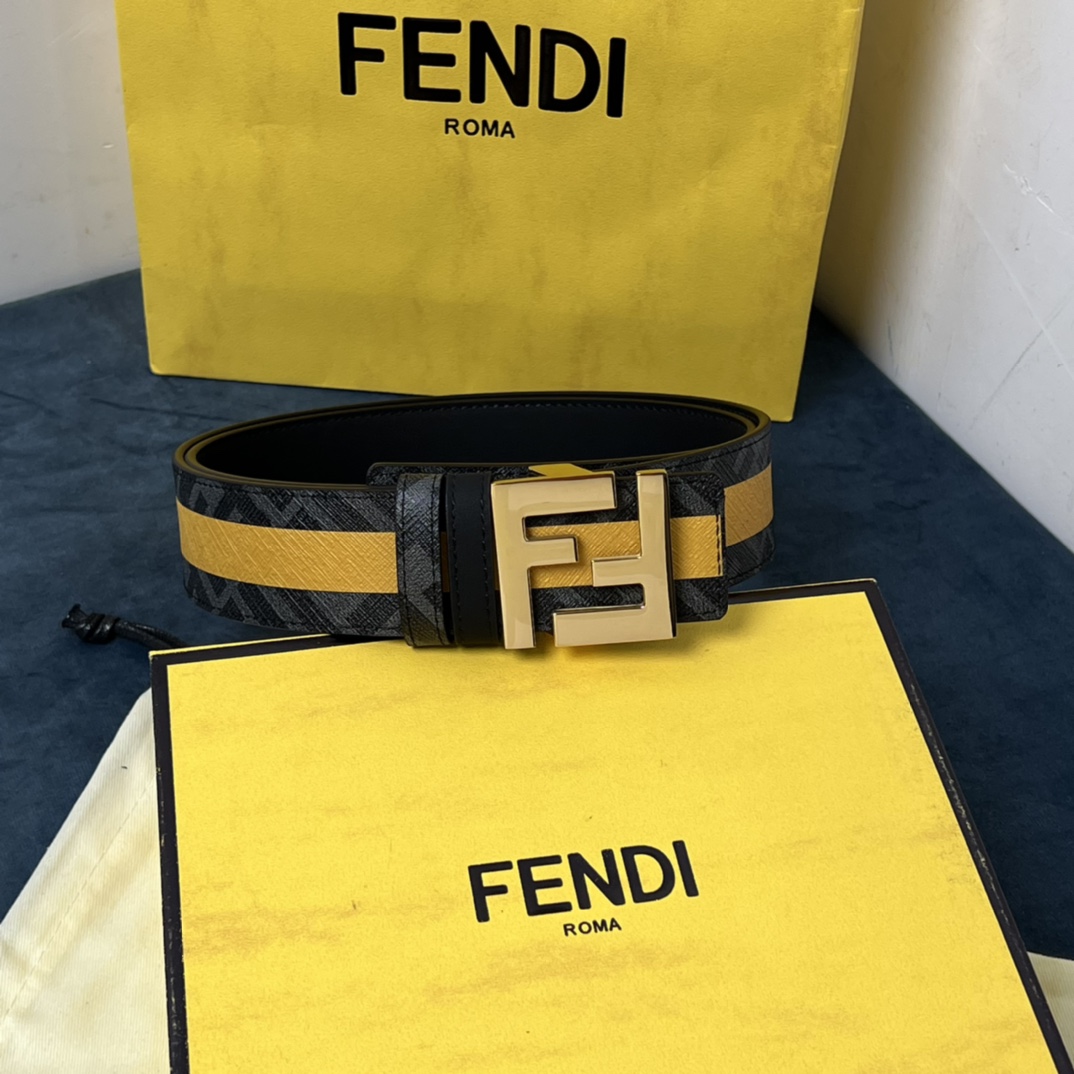 Fendi Reversible Black Leather Belt  - PerfectKickZ