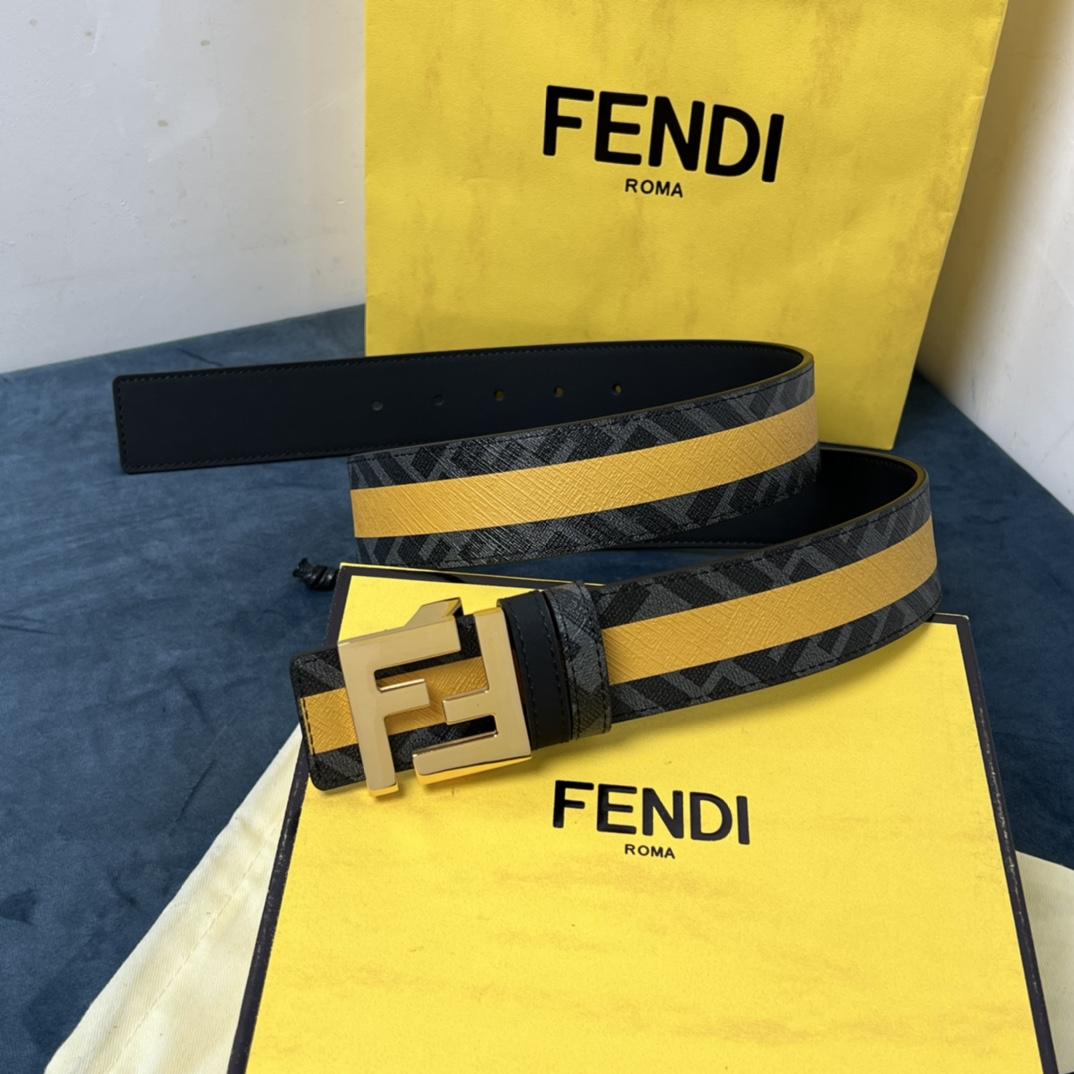 Fendi Reversible Black Leather Belt  - PerfectKickZ
