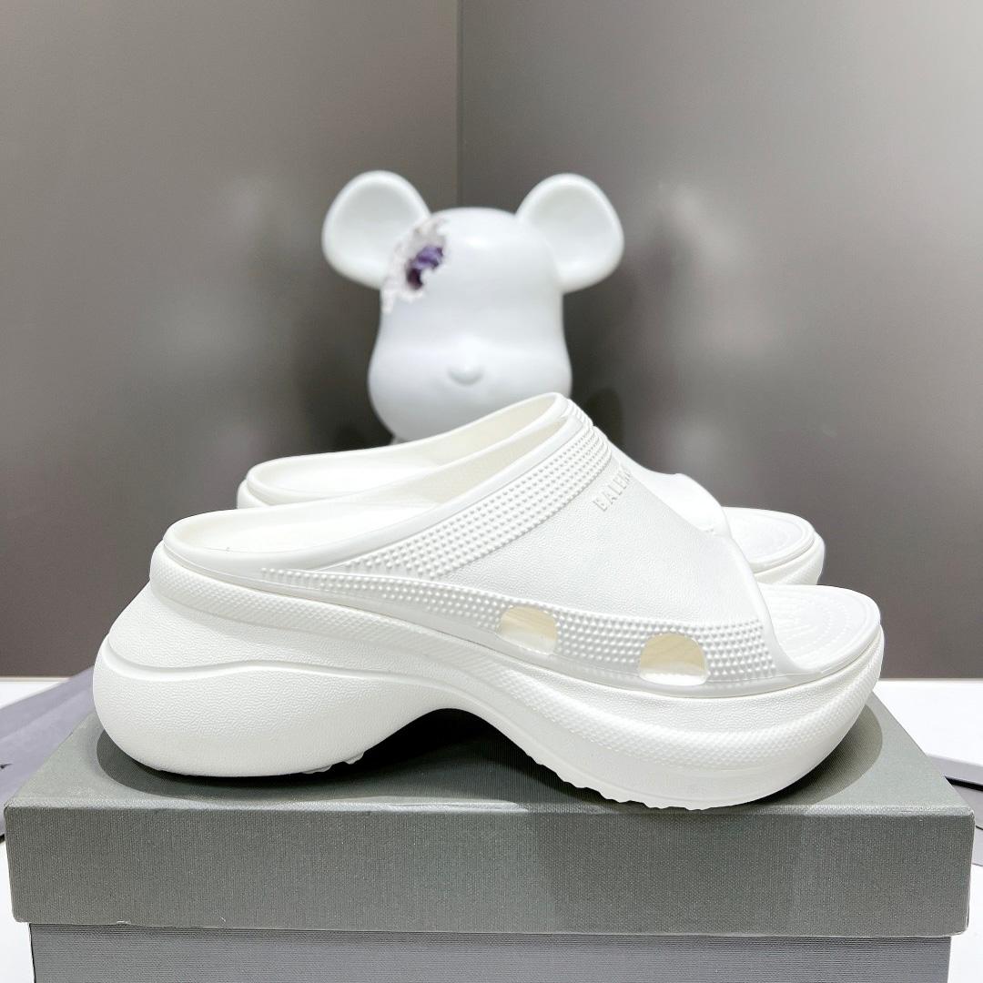 Balenciaga Women's Pool Crocs™ Slide Sandal In White - PerfectKickZ