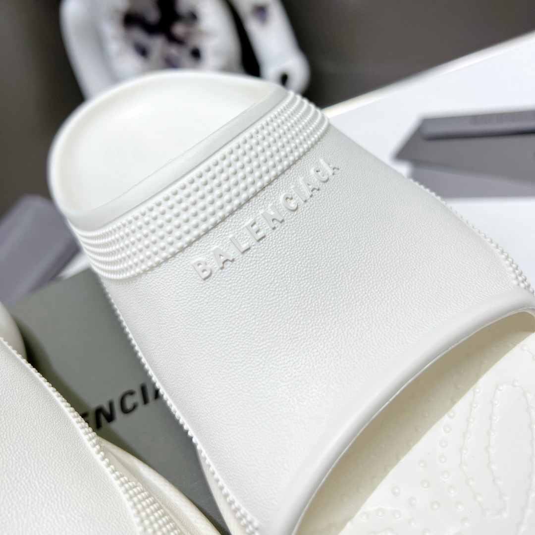 Balenciaga Women's Pool Crocs™ Slide Sandal In White - PerfectKickZ