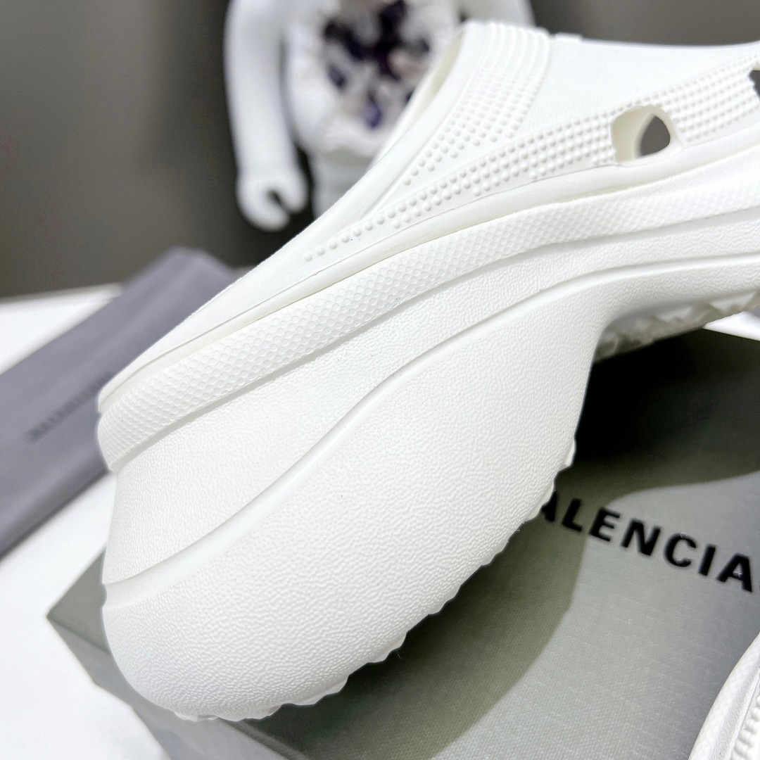 Balenciaga Women's Pool Crocs™ Slide Sandal In White - PerfectKickZ
