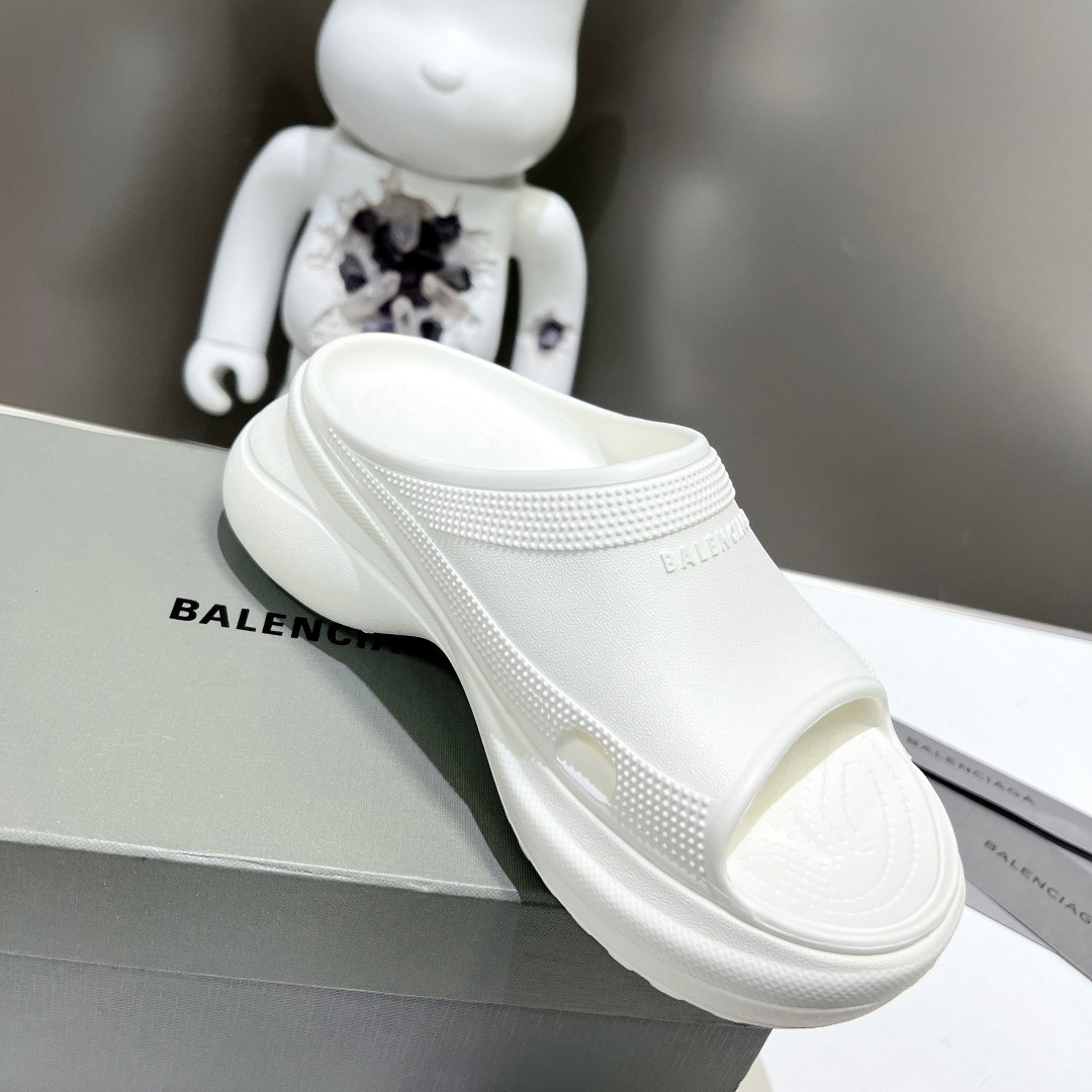 Balenciaga Women's Pool Crocs™ Slide Sandal In White - PerfectKickZ