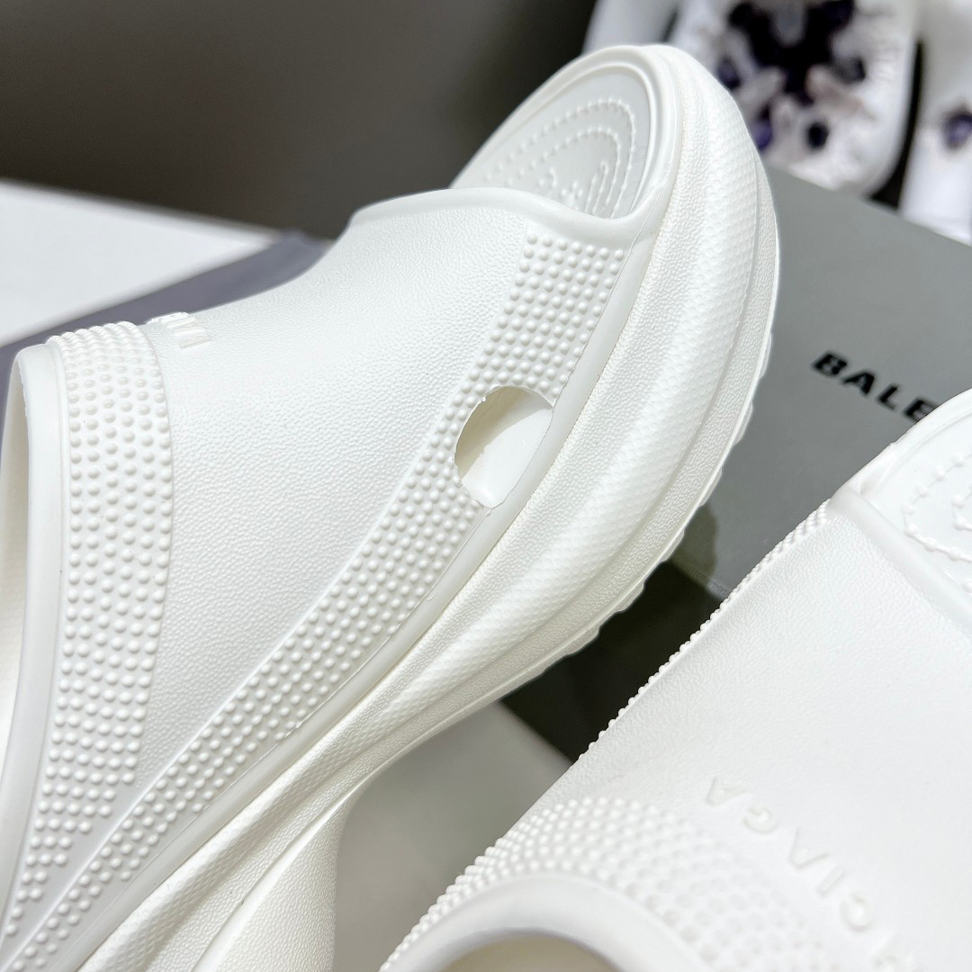 Balenciaga Women's Pool Crocs™ Slide Sandal In White - PerfectKickZ