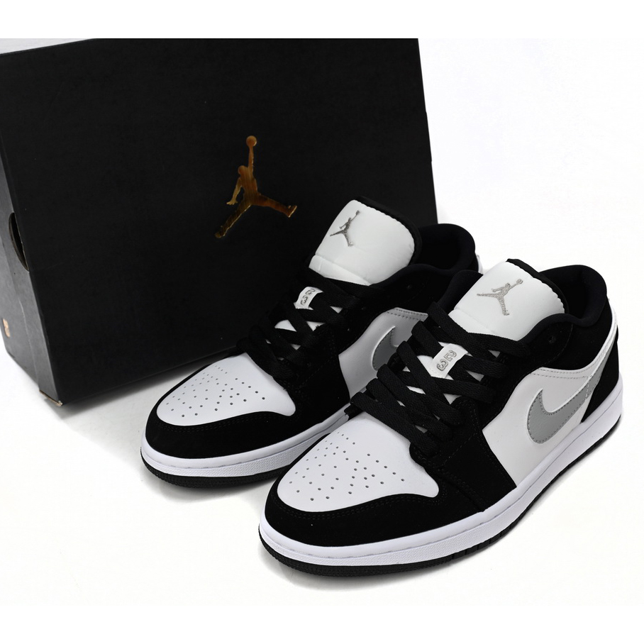 Air Jordan 1 Low Black and White Gray Sneaker    552780-018 - PerfectKickZ