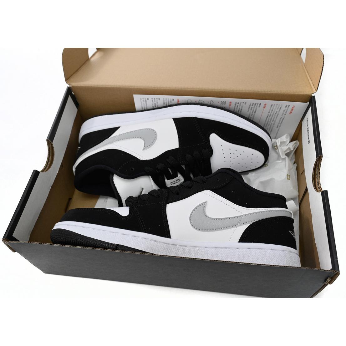 Air Jordan 1 Low Black and White Gray Sneaker    552780-018 - PerfectKickZ