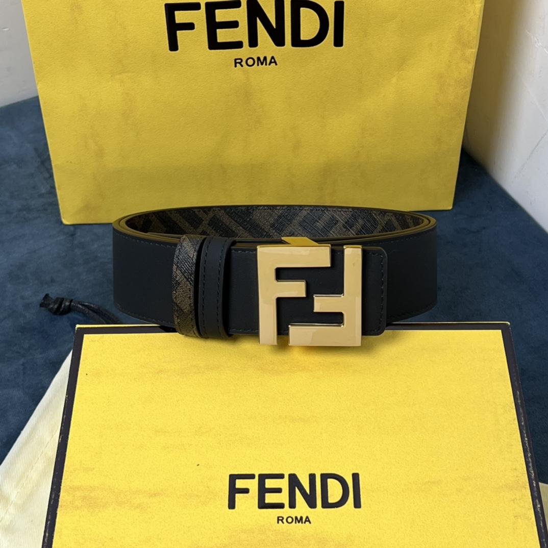 Fendi Reversible Black Leather Belt  - PerfectKickZ