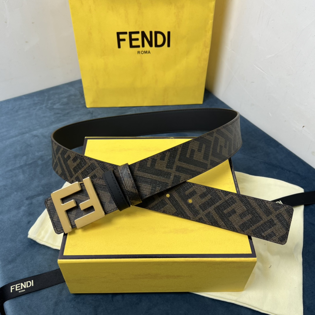 Fendi Reversible Black Leather Belt  - PerfectKickZ