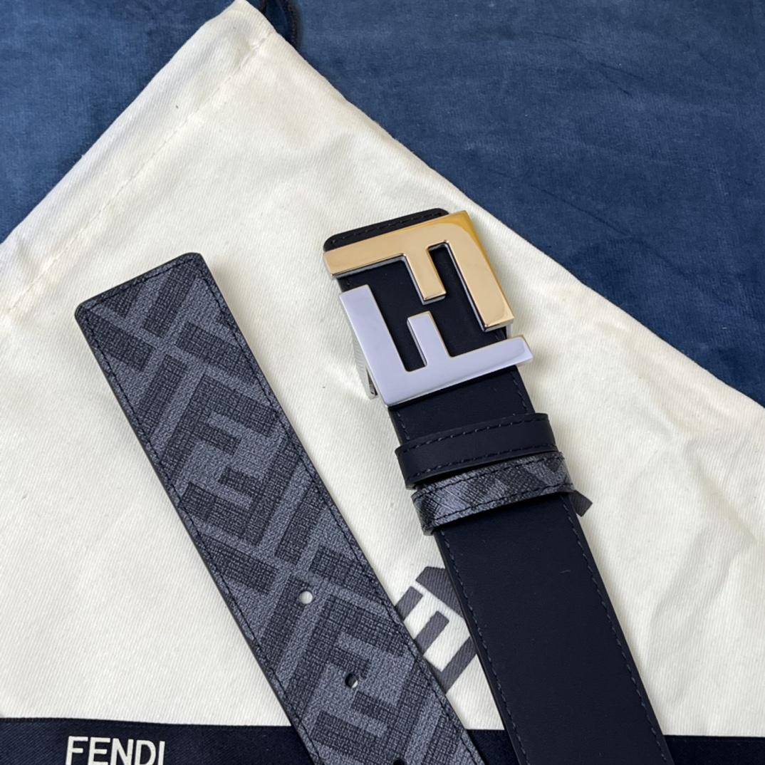 Fendi Reversible Black Leather Belt  - PerfectKickZ