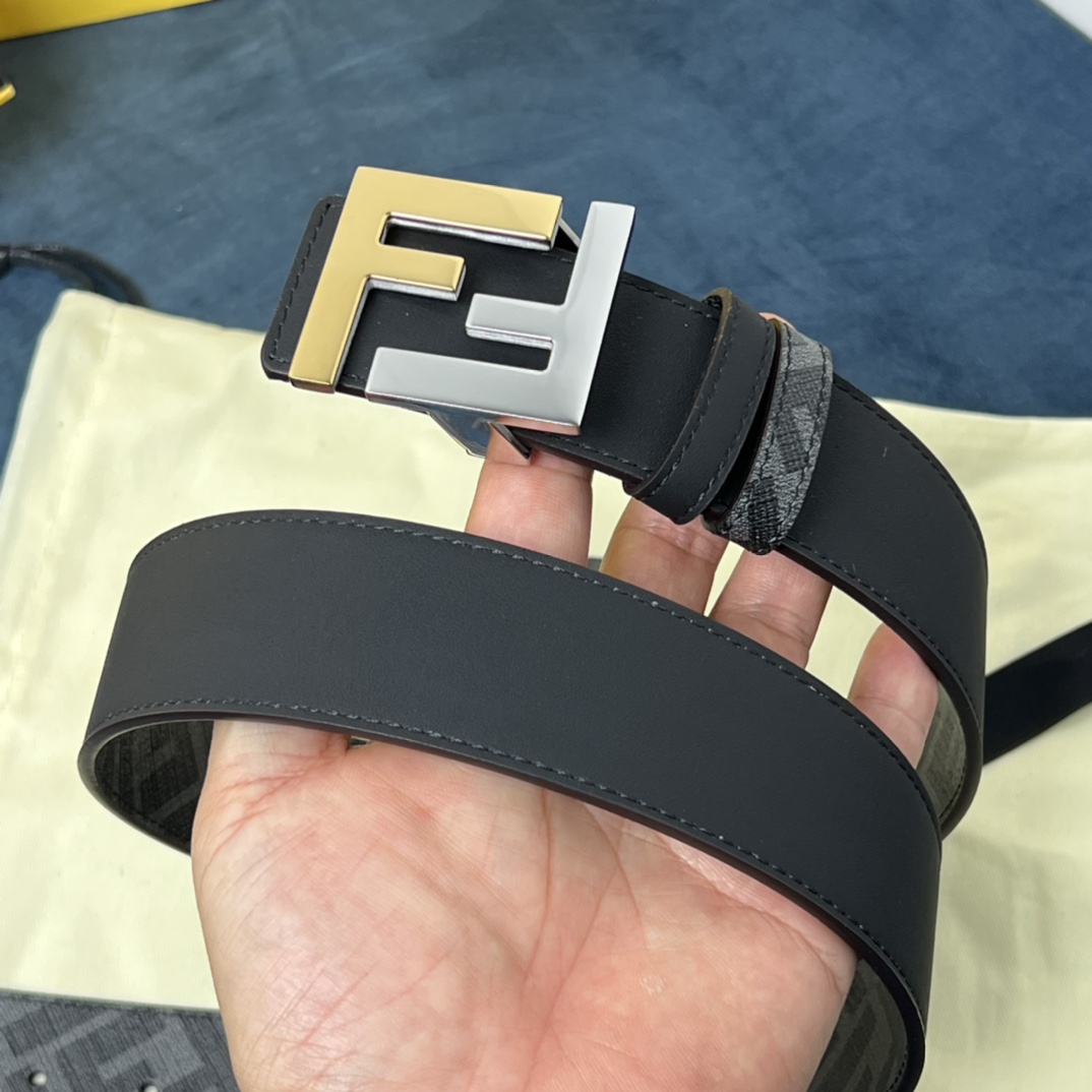 Fendi Reversible Black Leather Belt  - PerfectKickZ