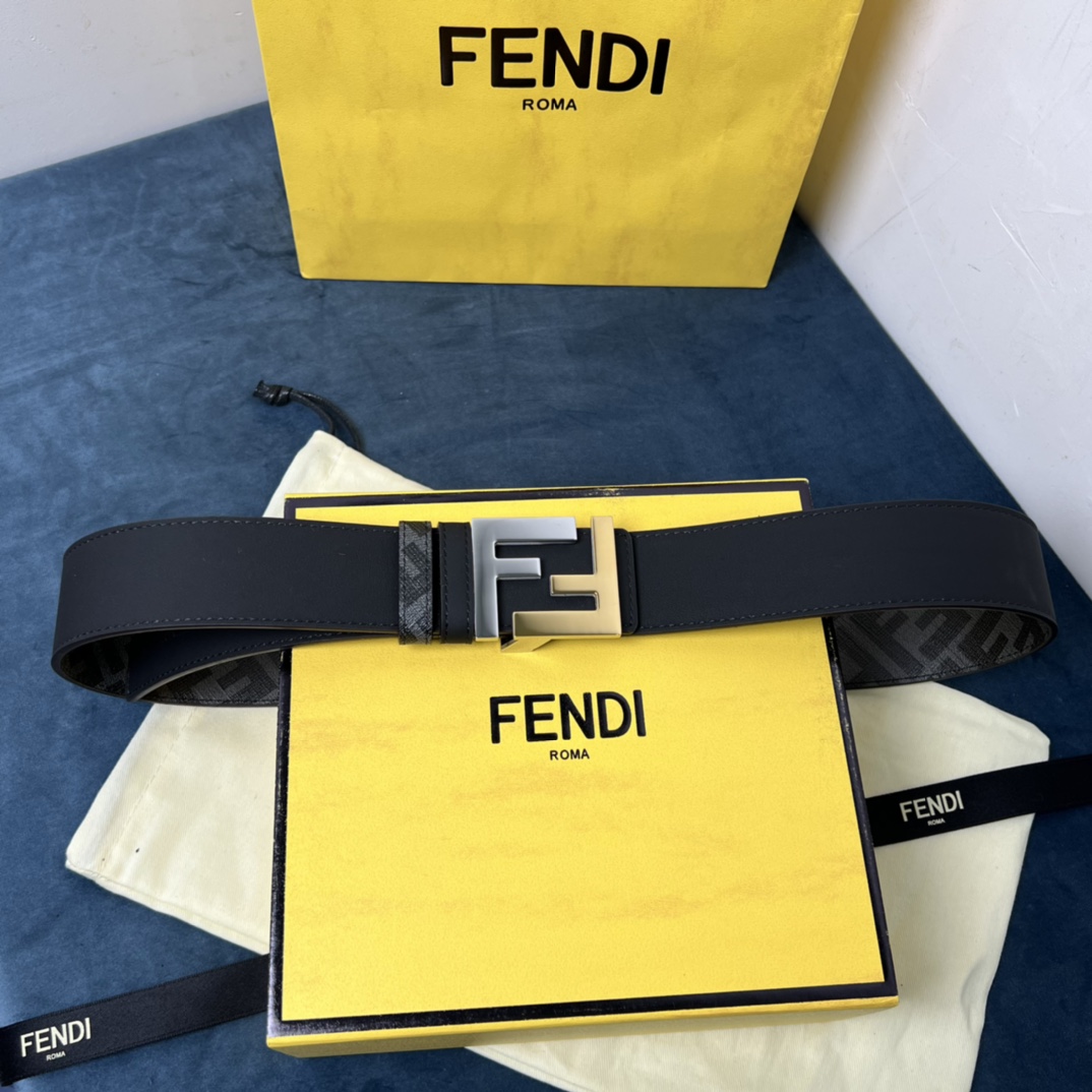 Fendi Reversible Black Leather Belt  - PerfectKickZ