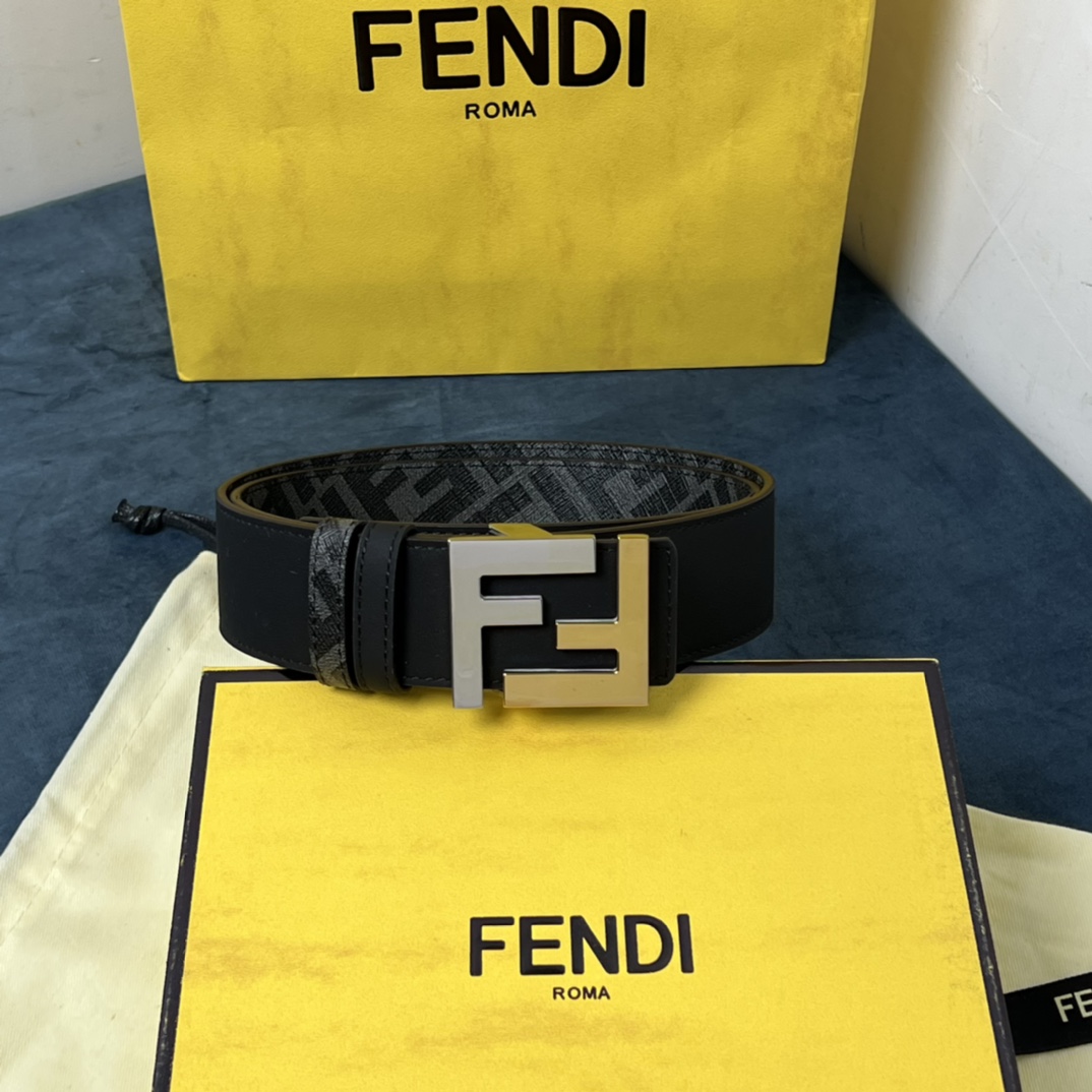 Fendi Reversible Black Leather Belt  - PerfectKickZ