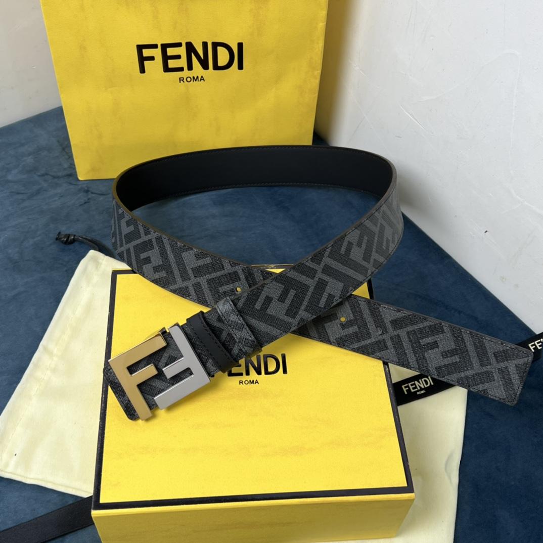 Fendi Reversible Black Leather Belt  - PerfectKickZ